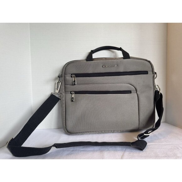 Samsonite Black Laptop Computer Carrying Case Cross Body Messenger Bag Pockets - Picture 1 of 3